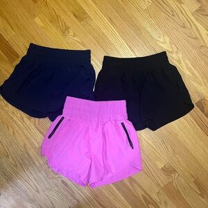 Women's running Shorts bundle - Black, navy and Pink